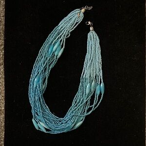 Elegant Blue Beaded Necklace